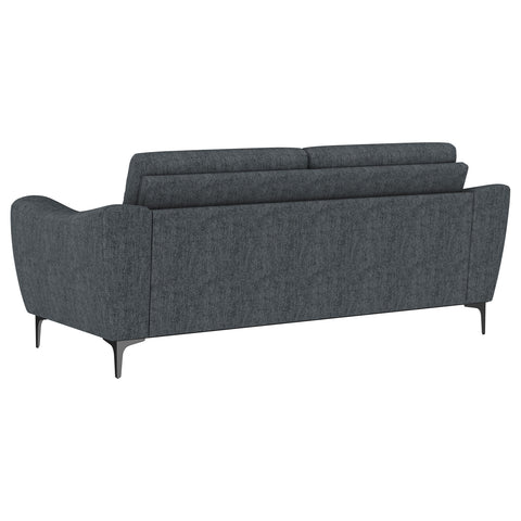 Carmen Upholstered Sloped Track Arm Sofa Charcoal