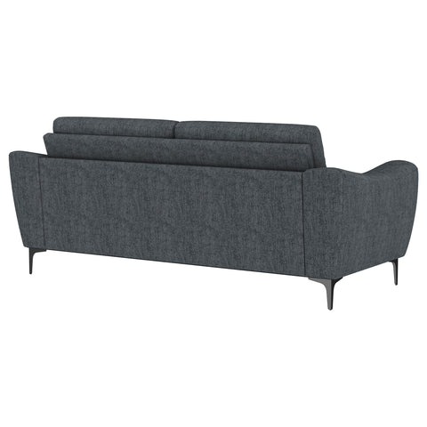 Carmen Upholstered Sloped Track Arm Sofa Charcoal