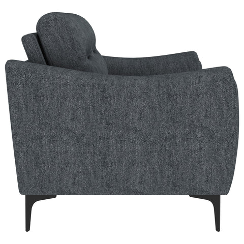 Carmen Upholstered Sloped Track Arm Sofa Charcoal