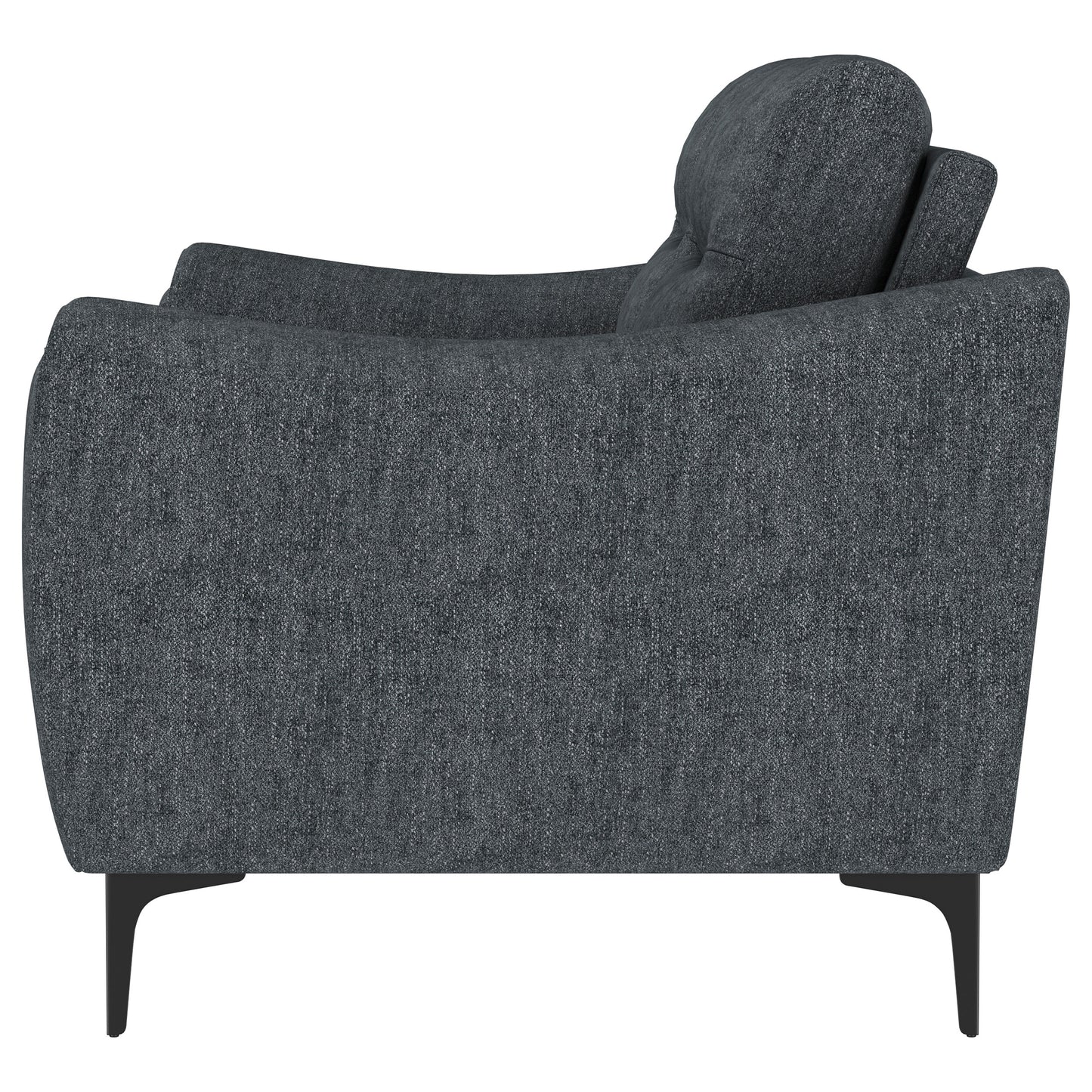 carmen upholstered sloped track arm loveseat charcoal