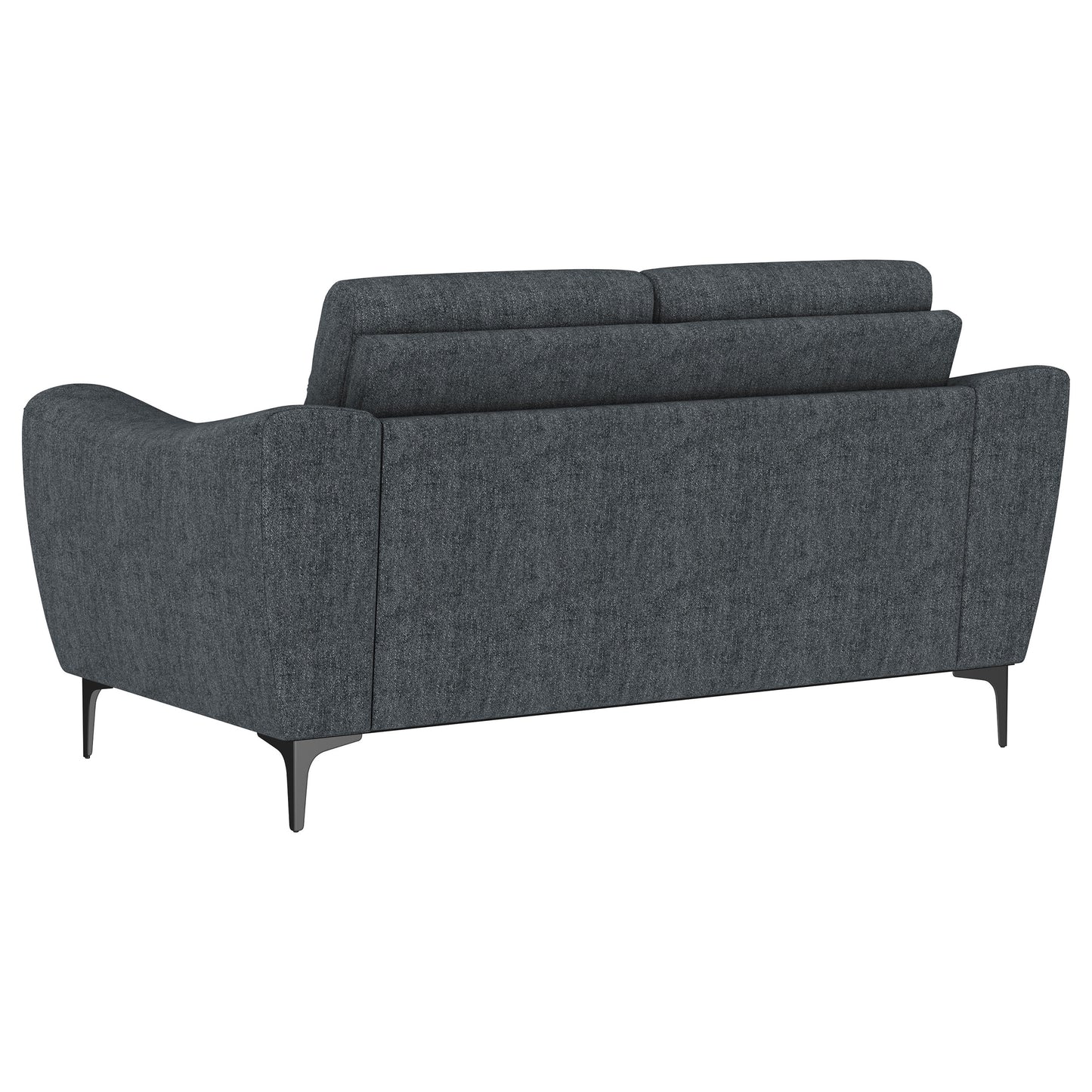 carmen upholstered sloped track arm loveseat charcoal