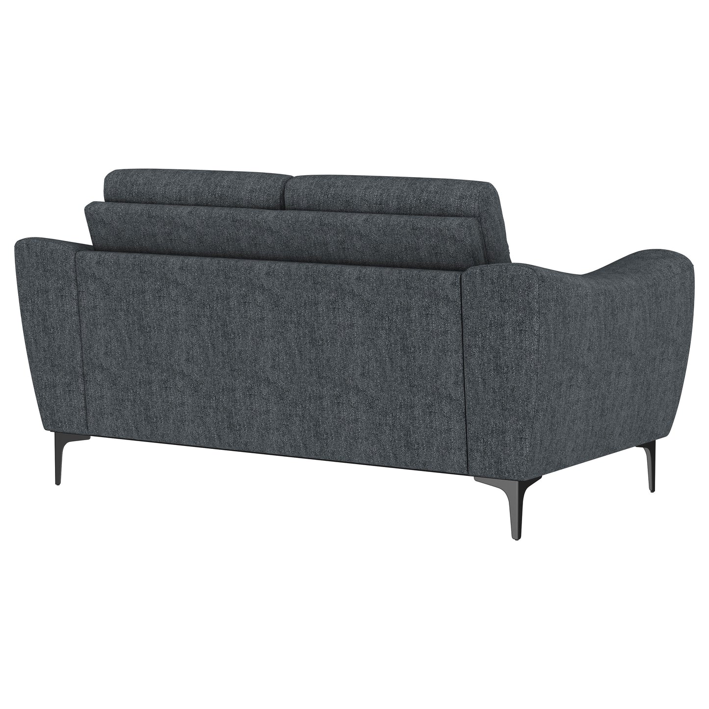 carmen upholstered sloped track arm loveseat charcoal