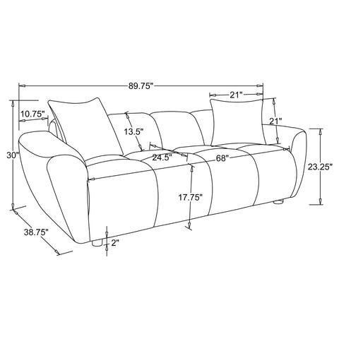 Hobson 2-piece Chenille Splayed Arm Sofa Set Greige
