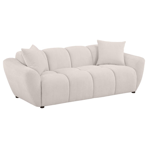 Hobson 3-piece Chenille Splayed Arm Sofa Set Greige