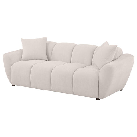 Hobson Chenille Upholstered Splayed Arm Sofa Greige