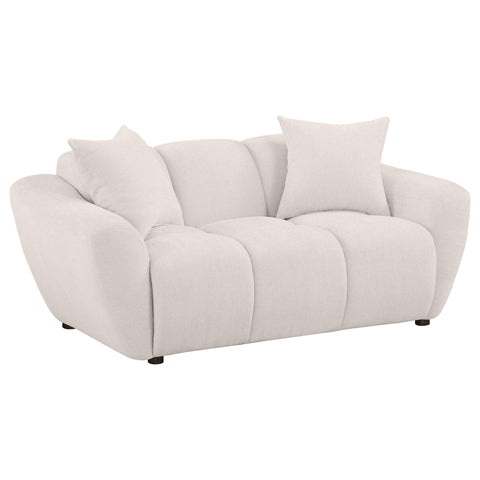 Hobson Chenille Upholstered Splayed Arm Loveseat Greige