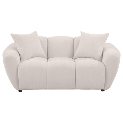 Hobson Chenille Upholstered Splayed Arm Loveseat Greige