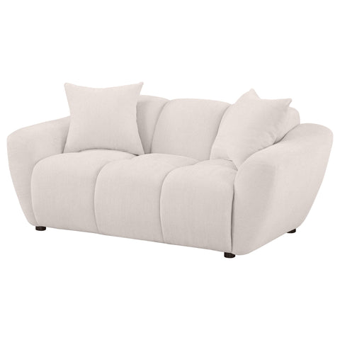 Hobson Chenille Upholstered Splayed Arm Loveseat Greige