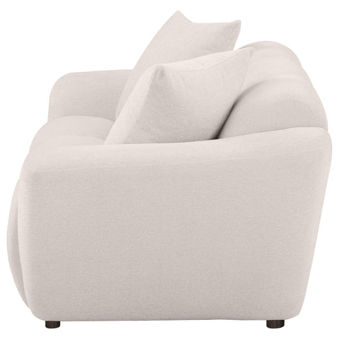 Hobson Chenille Upholstered Splayed Arm Loveseat Greige