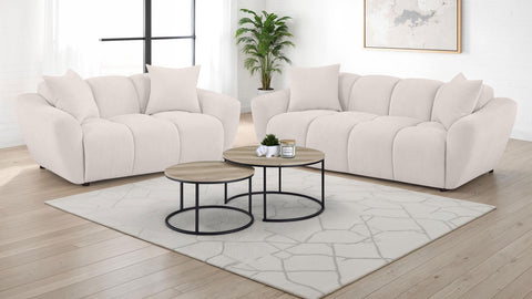 Hobson Chenille Upholstered Splayed Arm Loveseat Greige