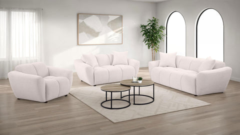 Hobson Chenille Upholstered Splayed Arm Loveseat Greige
