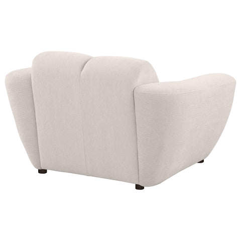 Hobson Chenille Upholstered Splayed Arm Accent Chair Greige