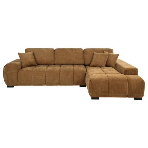 Schwartzman Upholstered Sectional Chaise Sofa Amber