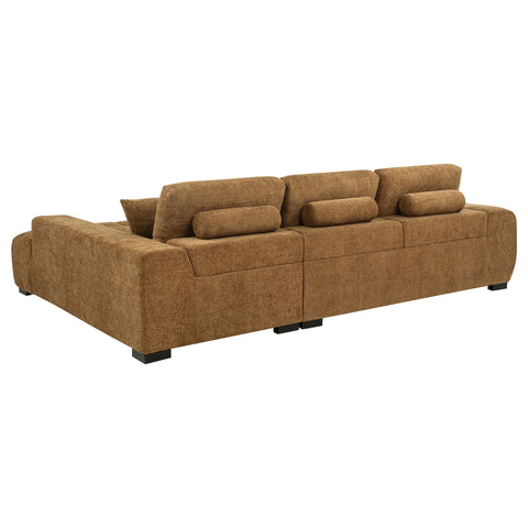 Schwartzman Upholstered Sectional Chaise Sofa Amber