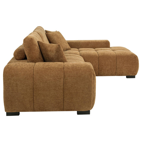 Schwartzman Upholstered Sectional Chaise Sofa Amber