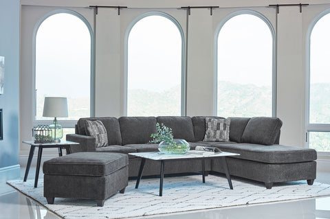 Finley Upholstered Track Arm Sectional Sofa Dark GreyDark Grey