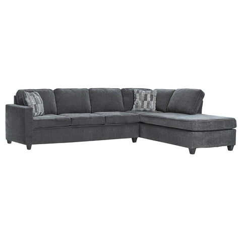 Finley Upholstered Track Arm Sectional Sofa Dark GreyDark Grey