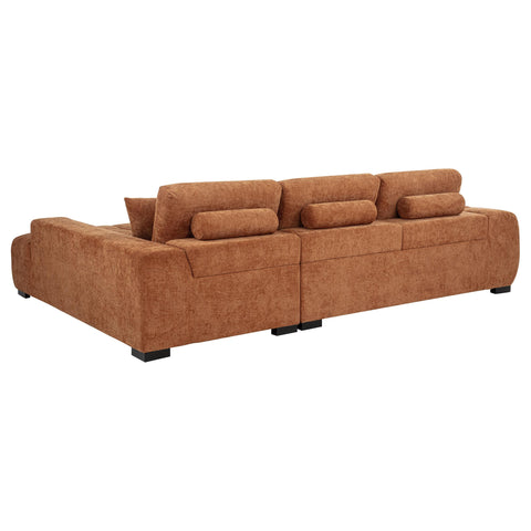 Schwartzman Upholstered Sectional Chaise Sofa Orange