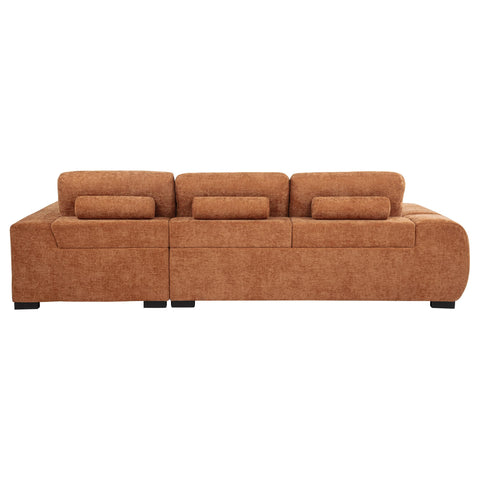 Schwartzman Upholstered Sectional Chaise Sofa Orange