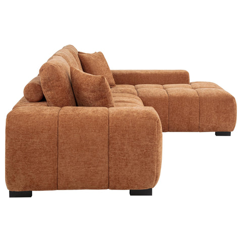 Schwartzman Upholstered Sectional Chaise Sofa Orange