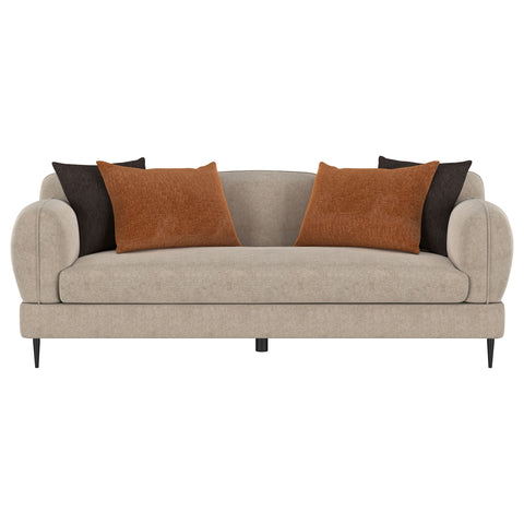 Keene Chenille Upholstered Sculpted Track Arm Sofa Latte