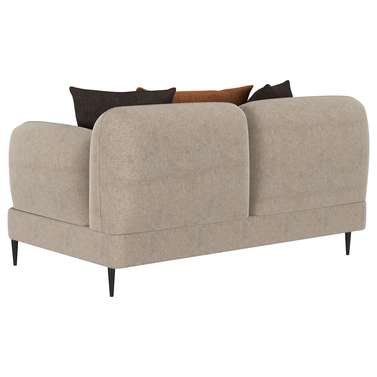 keene chenille upholstered sculpted track arm loveseat latte