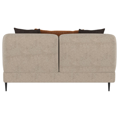 Keene Chenille Upholstered Sculpted Track Arm Loveseat Latte
