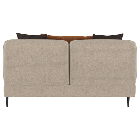 Keene Chenille Upholstered Sculpted Track Arm Loveseat Latte