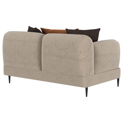 Keene Chenille Upholstered Sculpted Track Arm Loveseat Latte