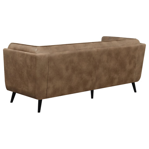 Althea Upholstered Tuxedo Arm Tufted Sofa BrownBrown