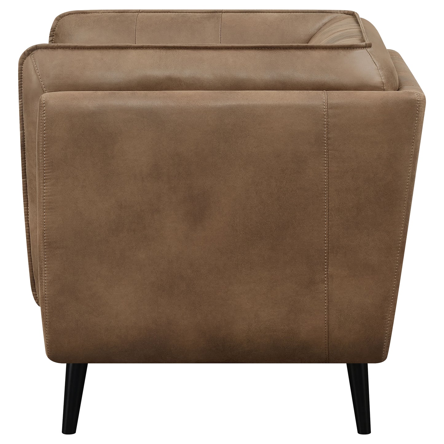 althea upholstered tuxedo arm tufted accent chair brownbrown