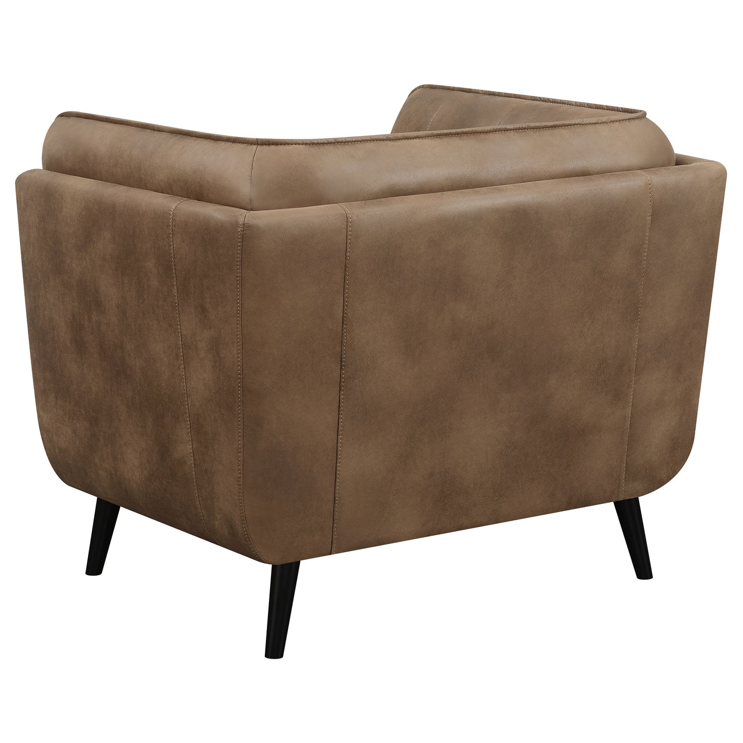 althea upholstered tuxedo arm tufted accent chair brownbrown