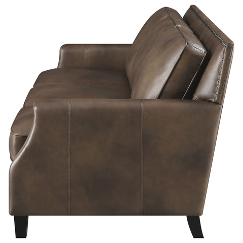 Avalon Upholstered Recessed Arm Sofa Brown SugarBrown Sugar