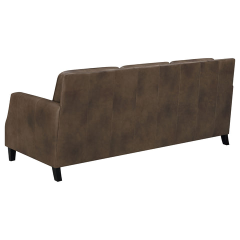 Avalon Upholstered Recessed Arm Sofa Brown SugarBrown Sugar