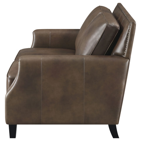 Avalon Upholstered Recessed Arm Loveseat Brown SugarBrown Sugar