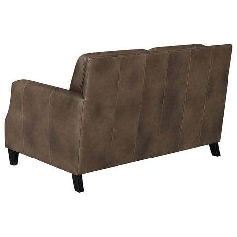 Avalon Upholstered Recessed Arm Loveseat Brown SugarBrown Sugar