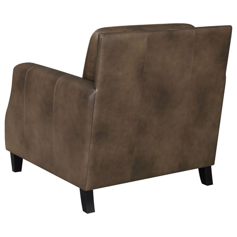 Avalon Upholstered Recessed Arm Accent Chair Brown SugarBrown Sugar