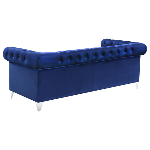 Everly Upholstered Tuxedo Arm Tufted Sofa BlueBlue