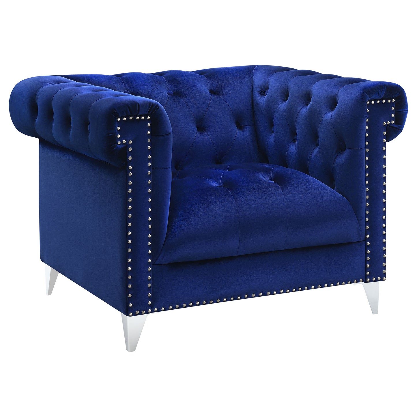 everly upholstered tuxedo arm tufted accent chair blueblue