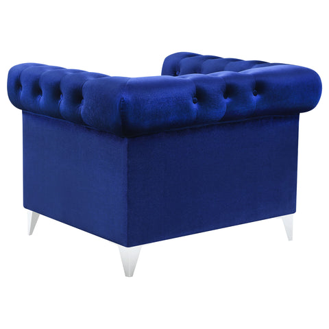 Everly Upholstered Tuxedo Arm Tufted Accent Chair BlueBlue
