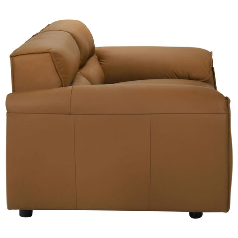 Delroy 2-piece Leather Upholstered Sofa Set Orange