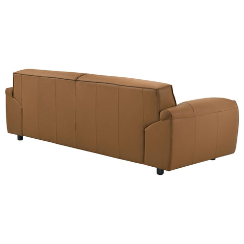 Delroy Top Grain Leather Upholstered Sofa Orange