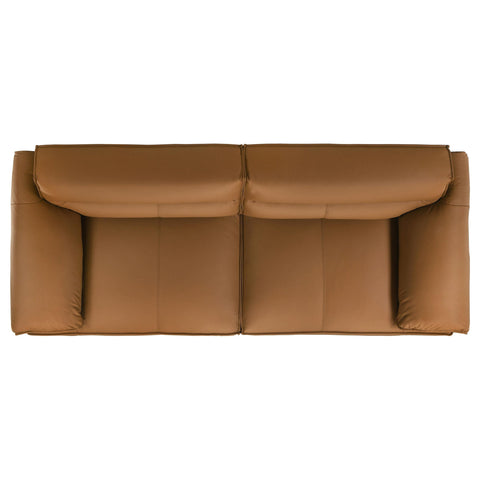 Delroy Top Grain Leather Upholstered Sofa Orange