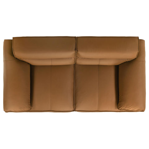Delroy Top Grain Leather Upholstered Loveseat Orange