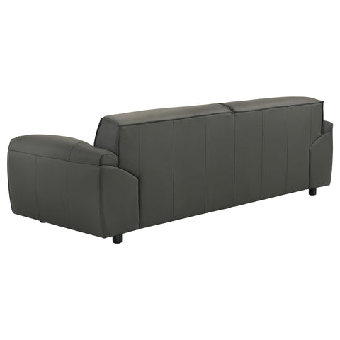 Delroy 2-piece Leather Upholstered Sofa Set Graphite