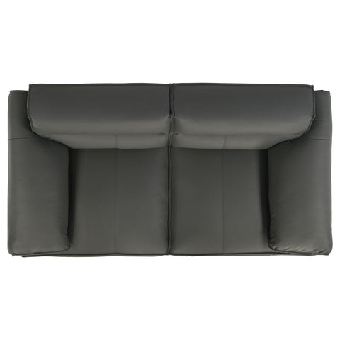 Delroy 2-piece Leather Upholstered Sofa Set Graphite