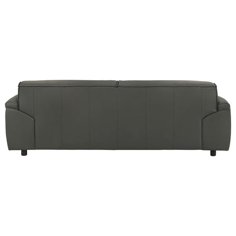 Delroy Top Grain Leather Upholstered Sofa Graphite