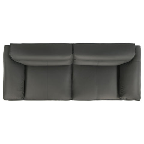 Delroy Top Grain Leather Upholstered Sofa Graphite