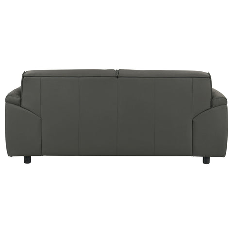 Delroy Top Grain Leather Upholstered Loveseat Graphite