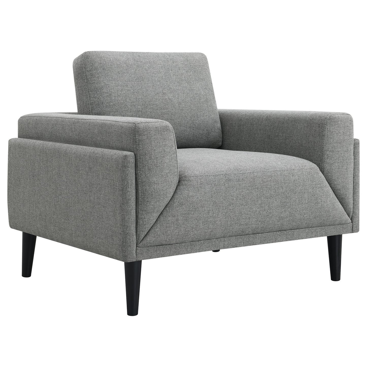 jackman upholstered track arm accent chair greygrey